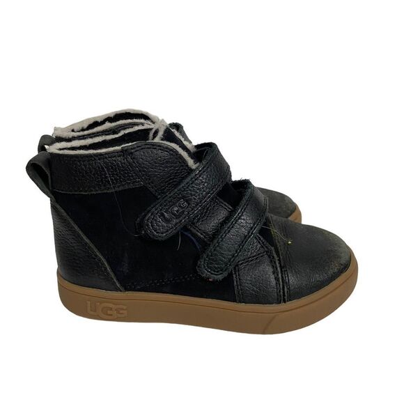 Ugg Black Leather Mid Top Sneakers - Picture 1 of 10